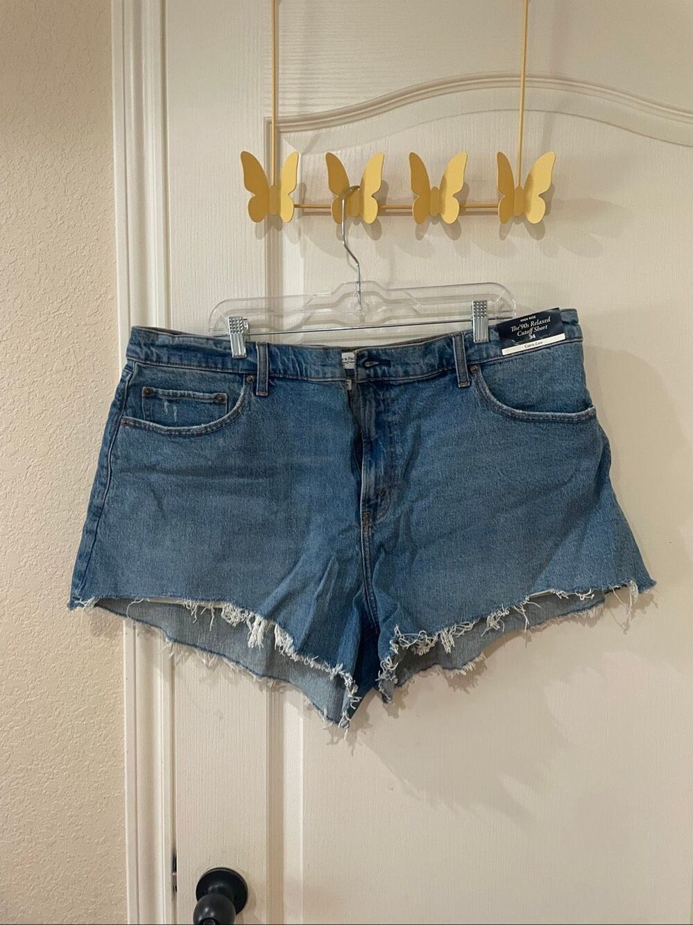 Abercrombie and Fitch 90s cutoff high rise denim shorts plus size 34